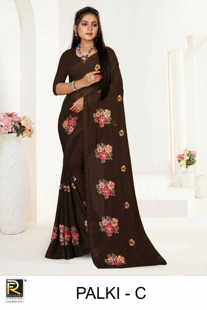 Ronisha Palki Designer Festive Wear Georgette Saree Collection